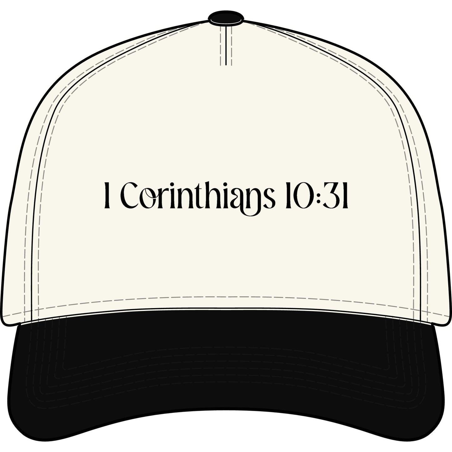 I Corinthians 10:31 Baseball Cap – Inspirational Scripture Two-Tone Hat