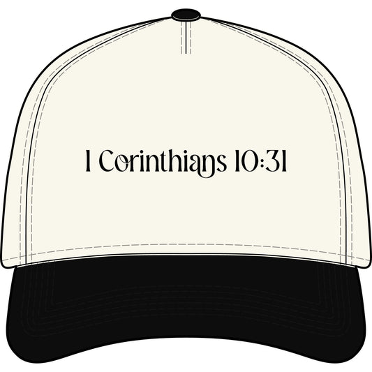 I Corinthians 10:31 Baseball Cap – Inspirational Scripture Two-Tone Hat